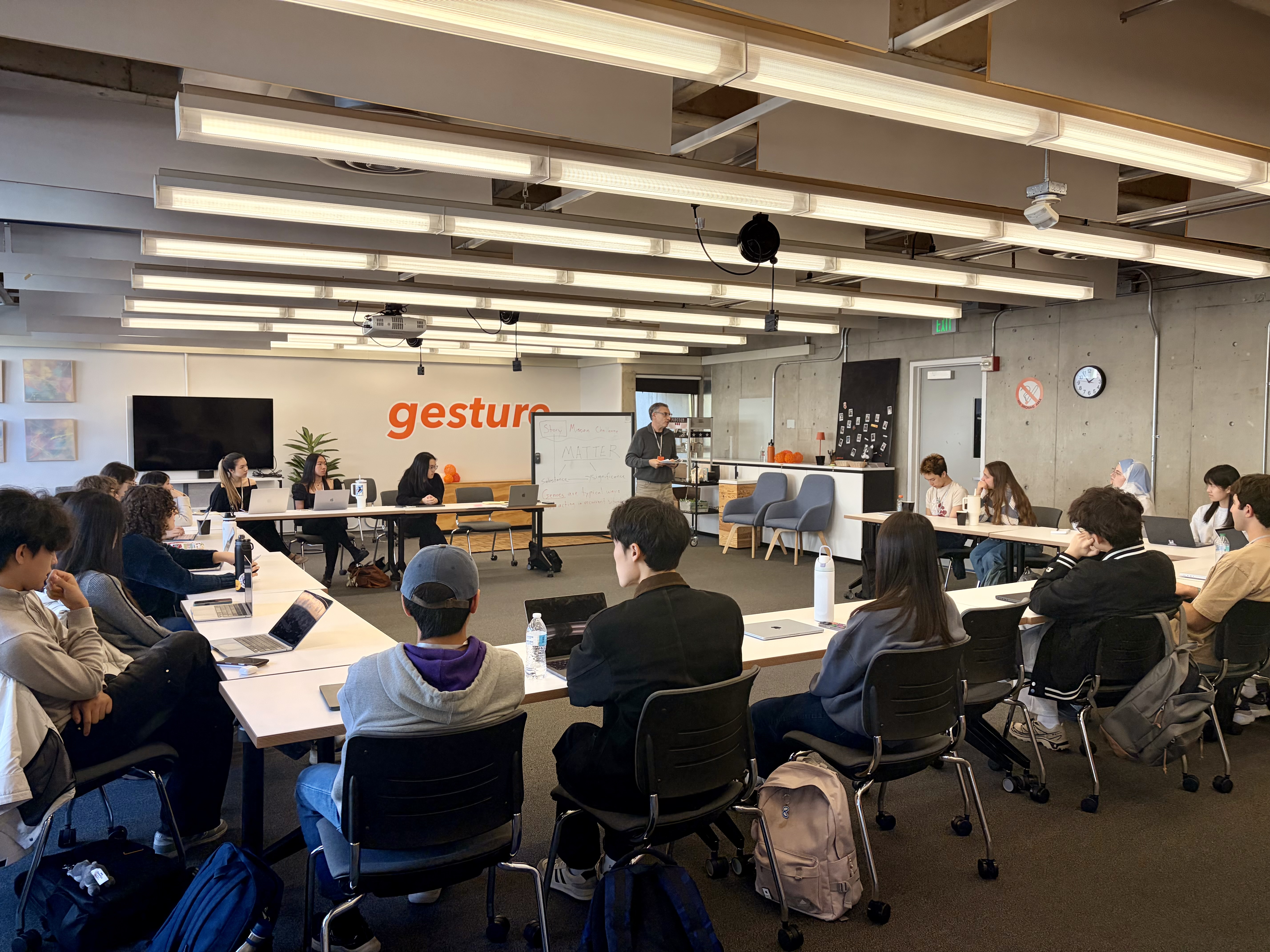gesture space filled with students at work